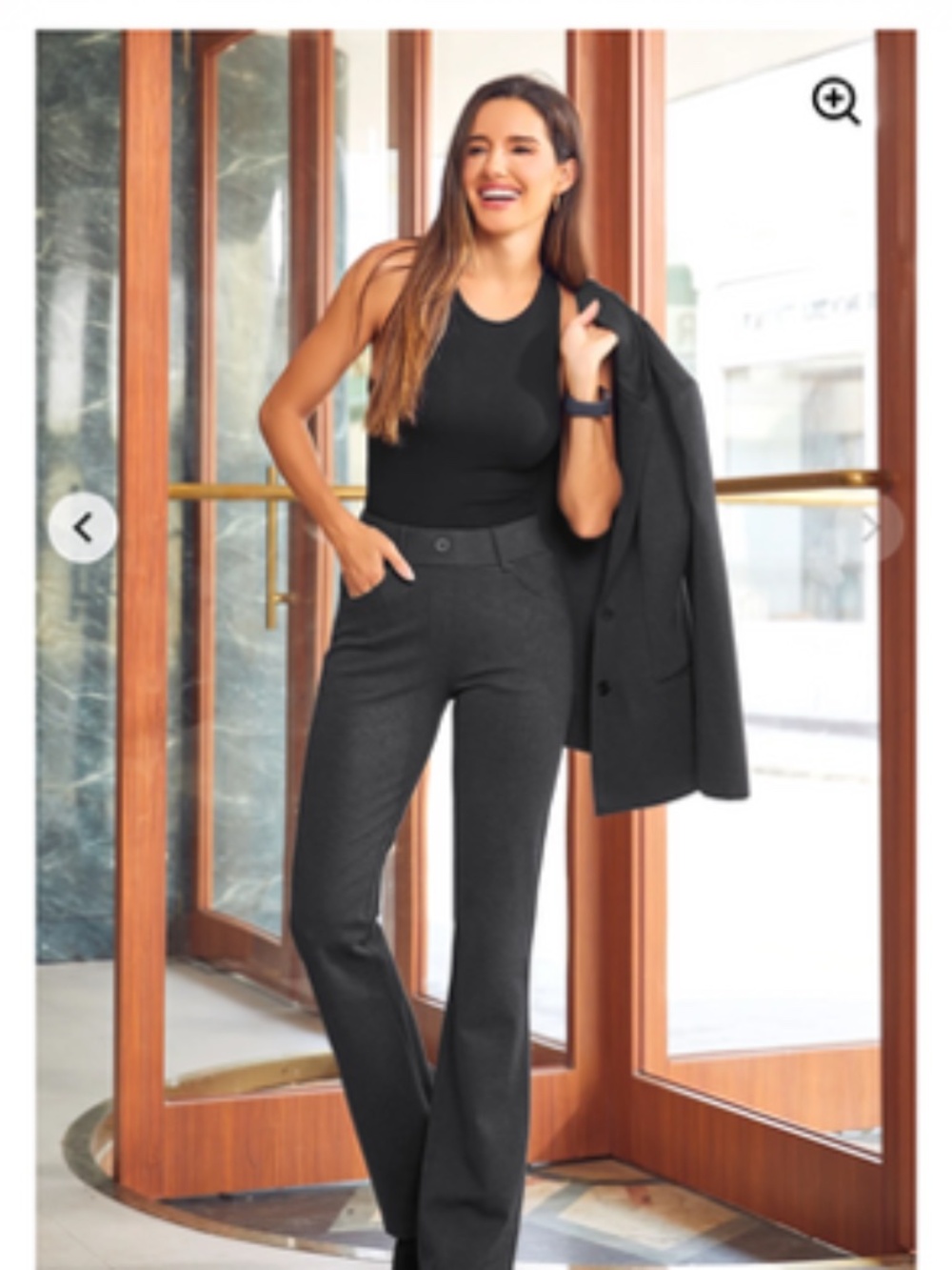 Betabrand charcoal bootcut dress yoga pant